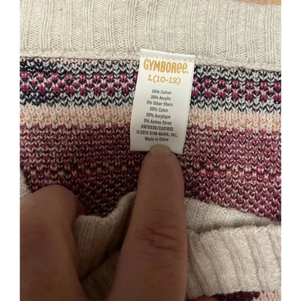 Gymboree Girls Pink Gold Cardigan Size 10-12‎ Chevron Aztec Warm Winter Cozy